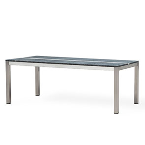 Tingra Tisch mit Granitplatte 210 x 100 x 75 cm 2 Granitplatten mit Edelstahlgestell