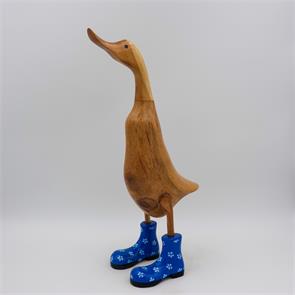 Ente »Ramona« gross braun aufrecht blau mit Blümchen