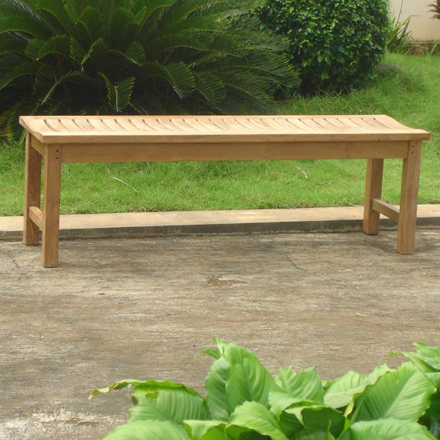 Elegance Gartenbank ohne Rückenlehne 140 cm Zertifiziertes Teakholz GRADE A